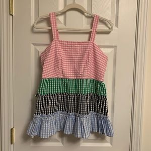 Crown& Ivy Tiered Gingham Tank Top - medium
